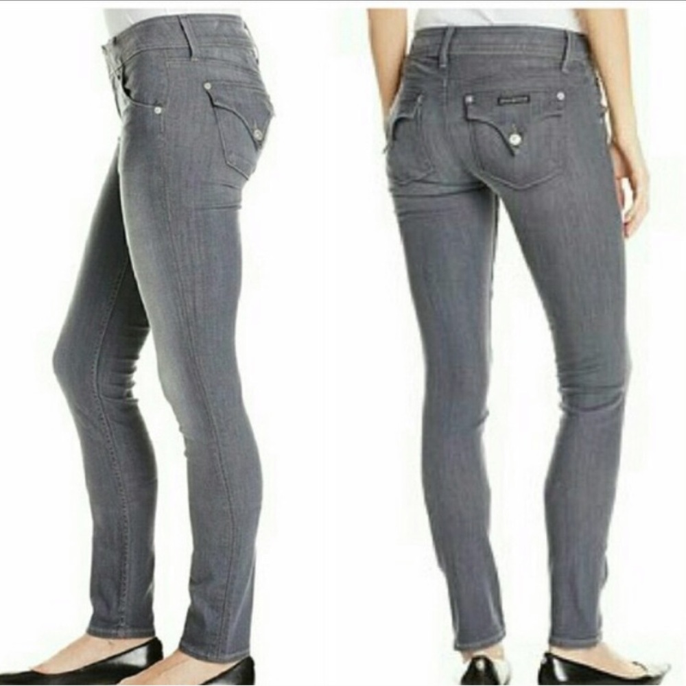 Hudson Collin Flap PocketS Skinny Jeans Gray Size 26 NEW